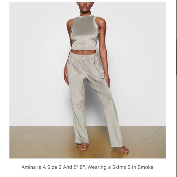 COPY - Skims smoke color VELOUR TRACK PANT - Picture 4 of 4